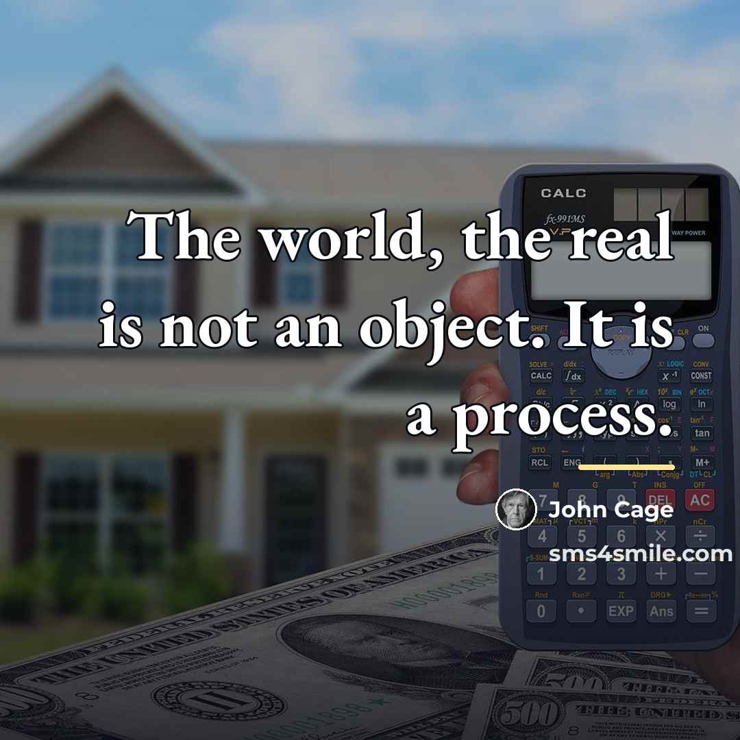 “The world, the real is not an object. It is…” quote by John Cage
