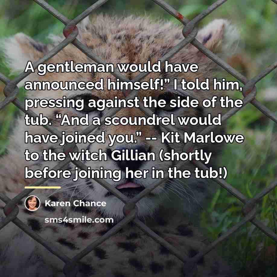 “A gentleman would have announced himself!” I told him, pressing…” quote by Karen Chance
