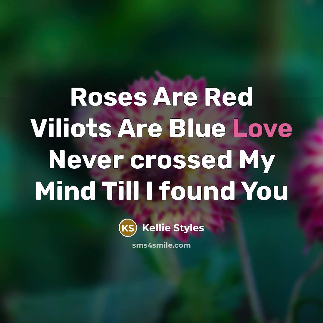 “Roses Are Red Viliots Are Blue Love Never crossed My Mind Till I found You” quote by Kellie Styles