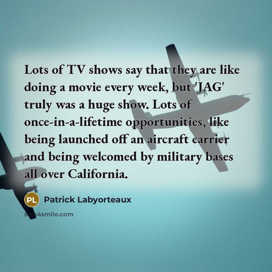 “Lots of TV shows say that they are like doing…” quote by Patrick Labyorteaux