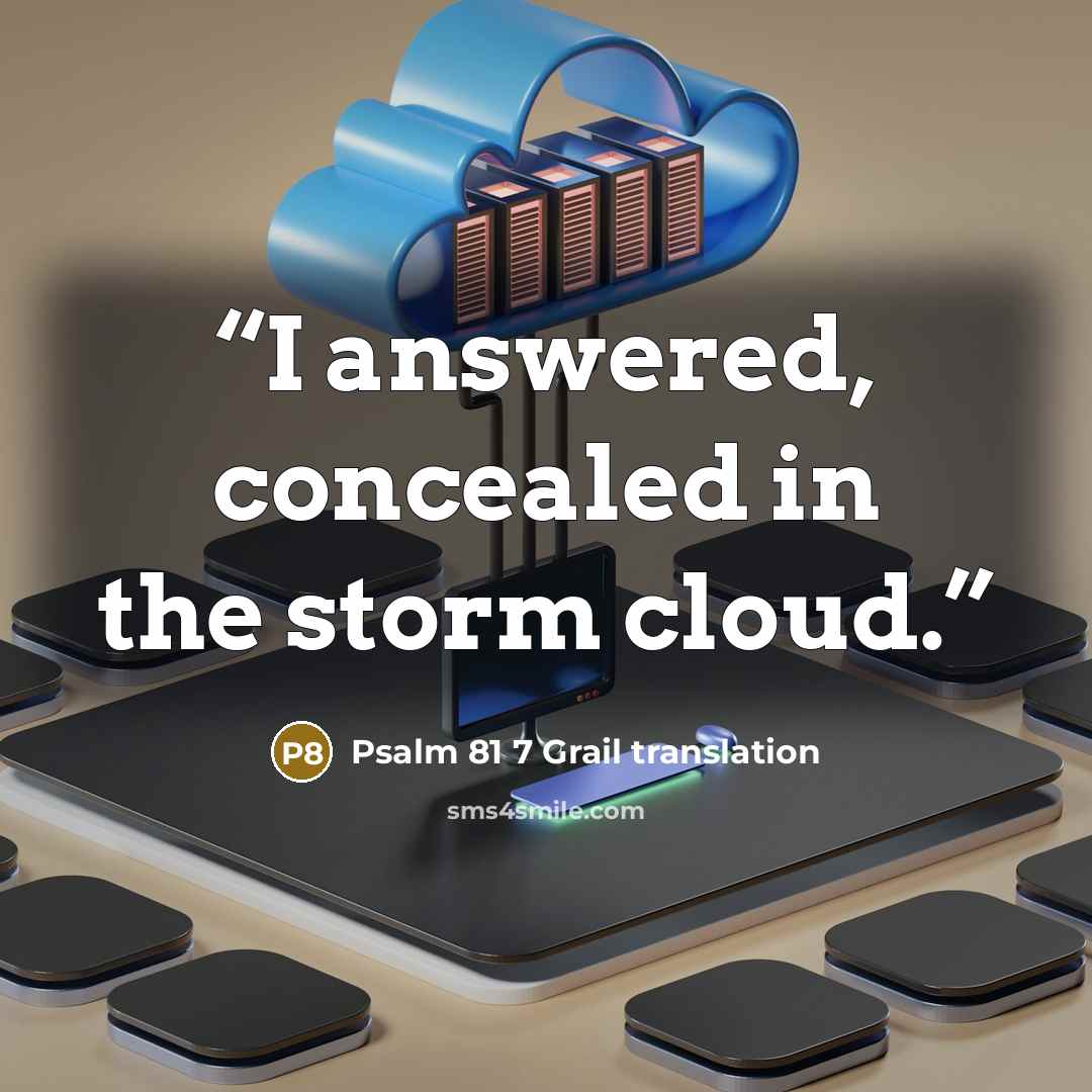 “I answered, concealed in the storm cloud.” quote by Psalm 81 7 Grail translation