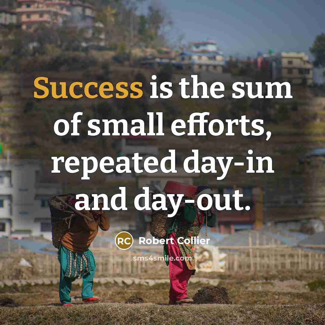 “Success is the sum of small efforts, repeated day-in and…” quote by Robert Collier