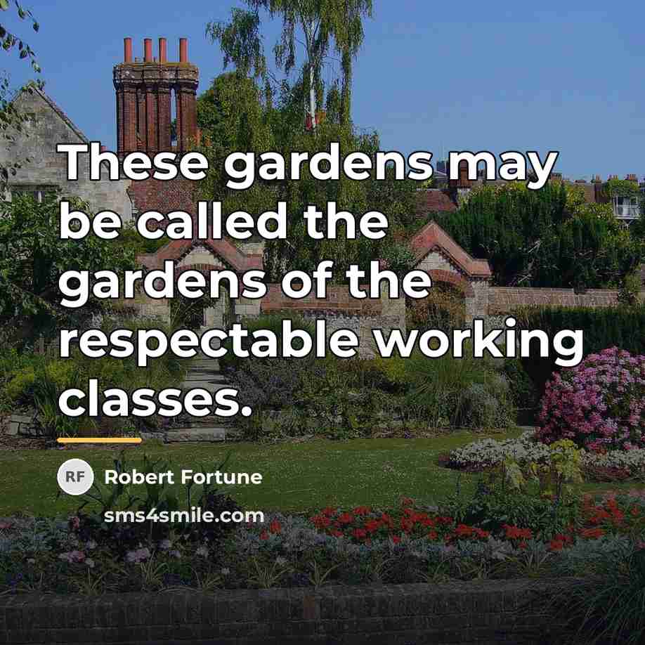 “These gardens may be called the gardens of the respectable…” quote by Robert Fortune