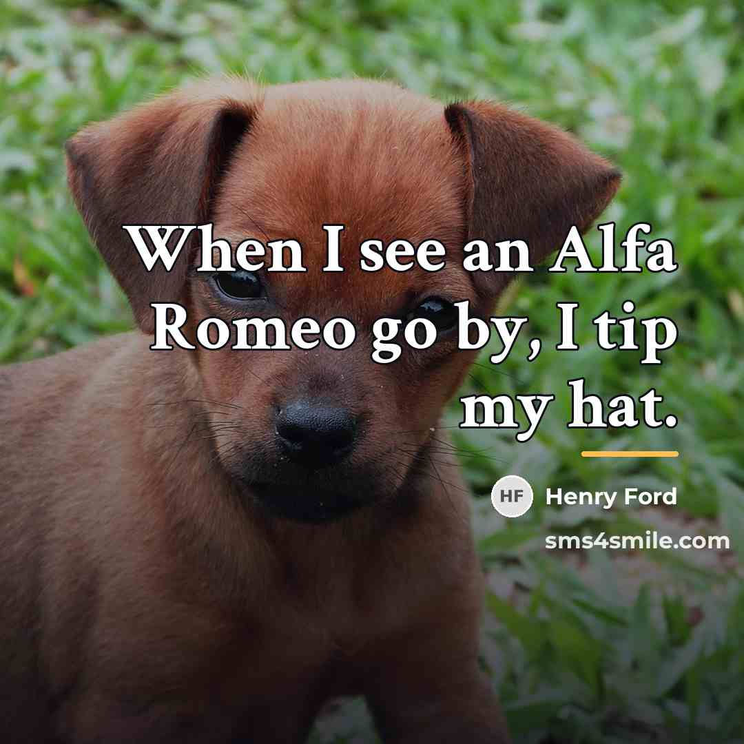 “When I see an Alfa Romeo go by, I tip…” quote by Henry Ford