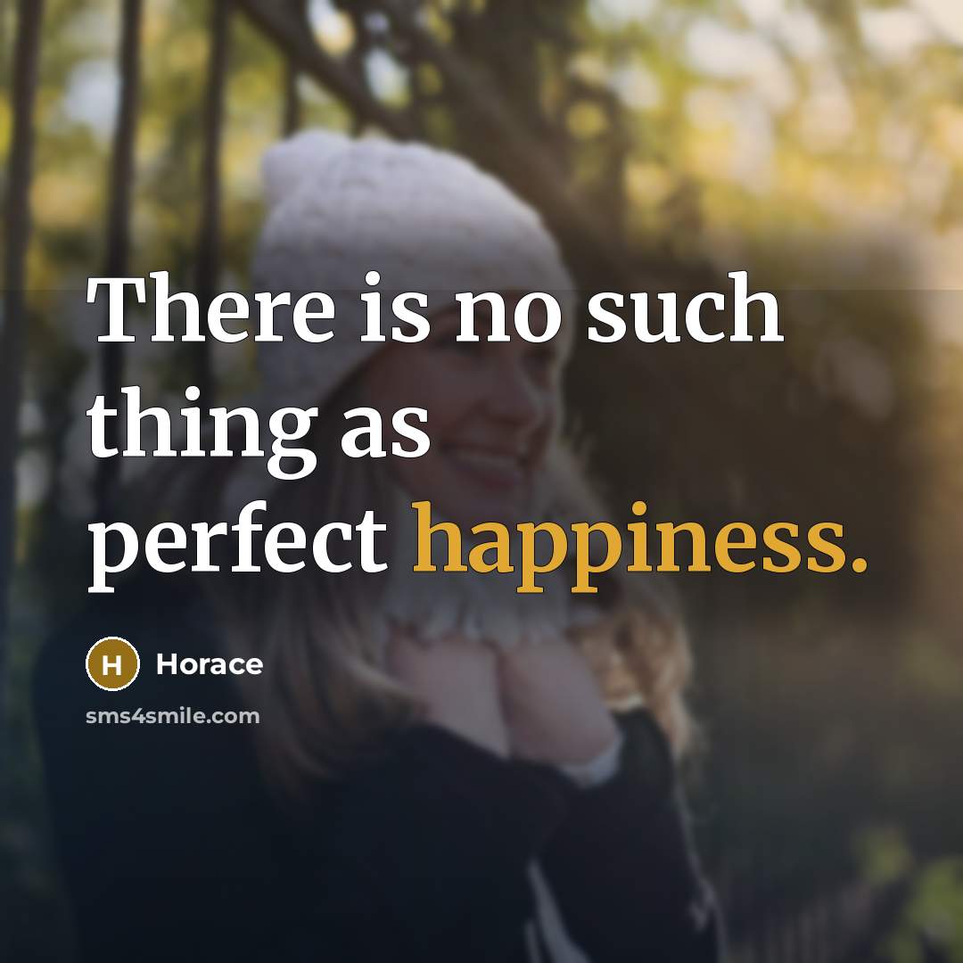 “There is no such thing as perfect happiness.…” quote by Horace