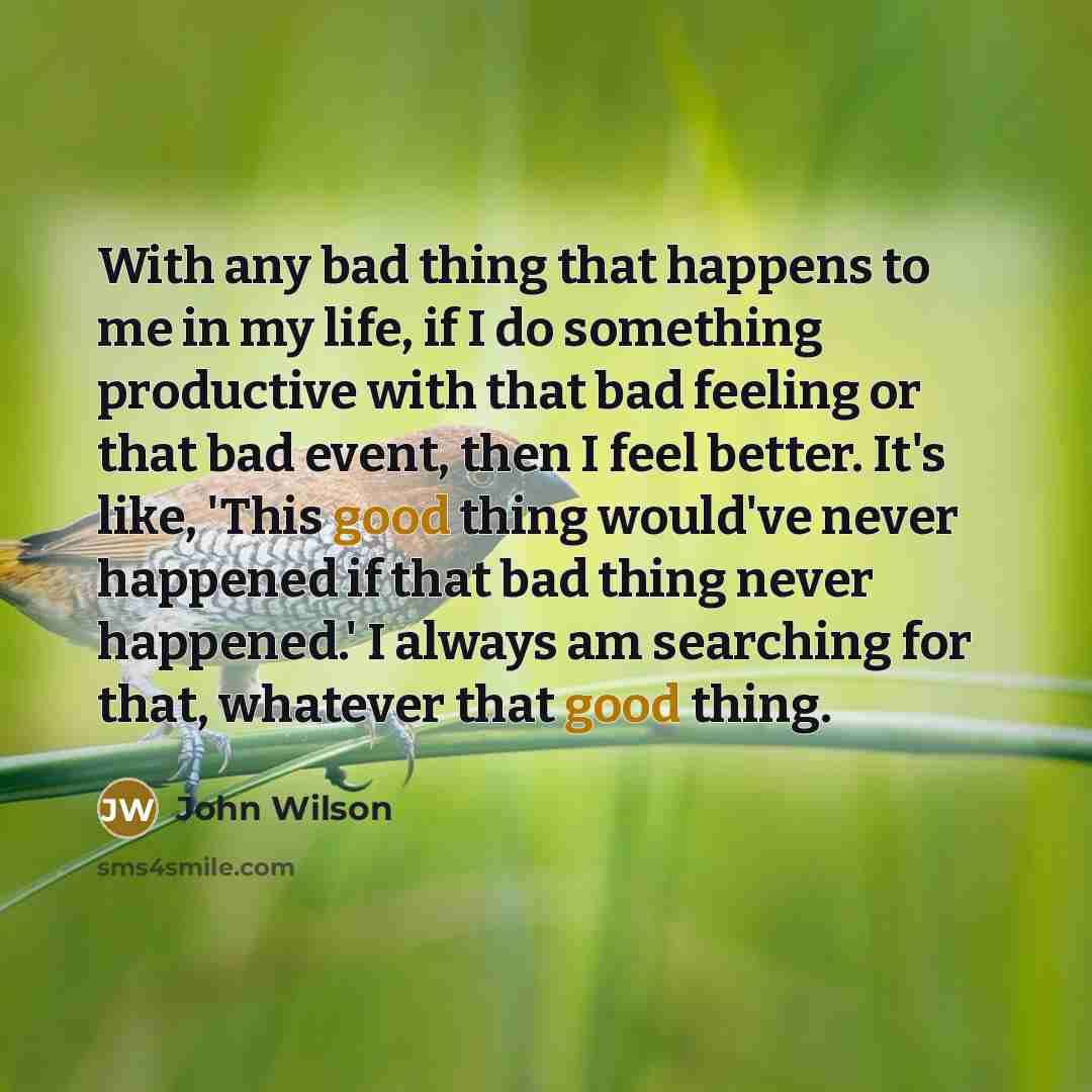 “With any bad thing that happens to me in my…” quote by John Wilson