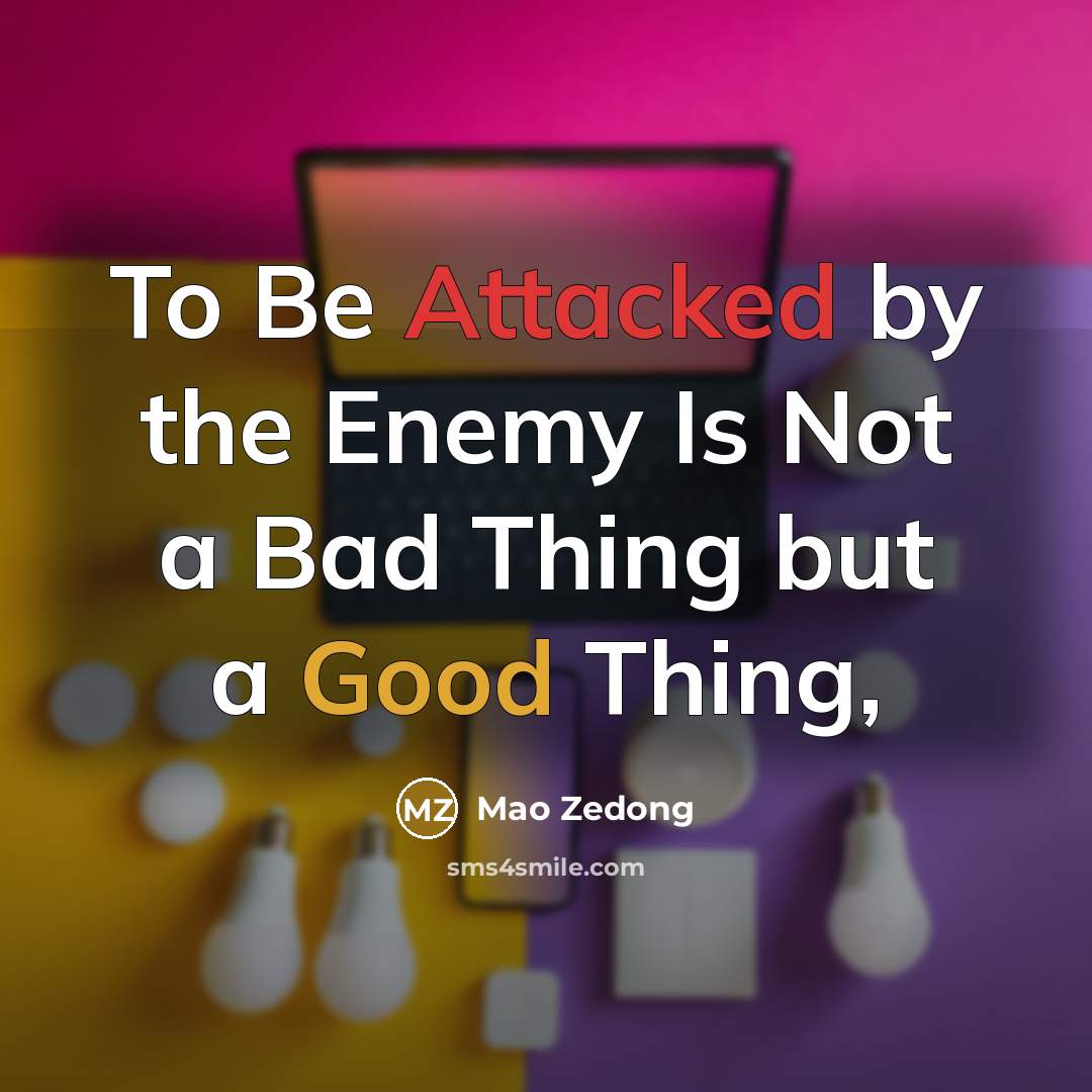 “To Be Attacked by the Enemy Is Not a Bad Thing but a Good Thing,” quote by Mao Zedong