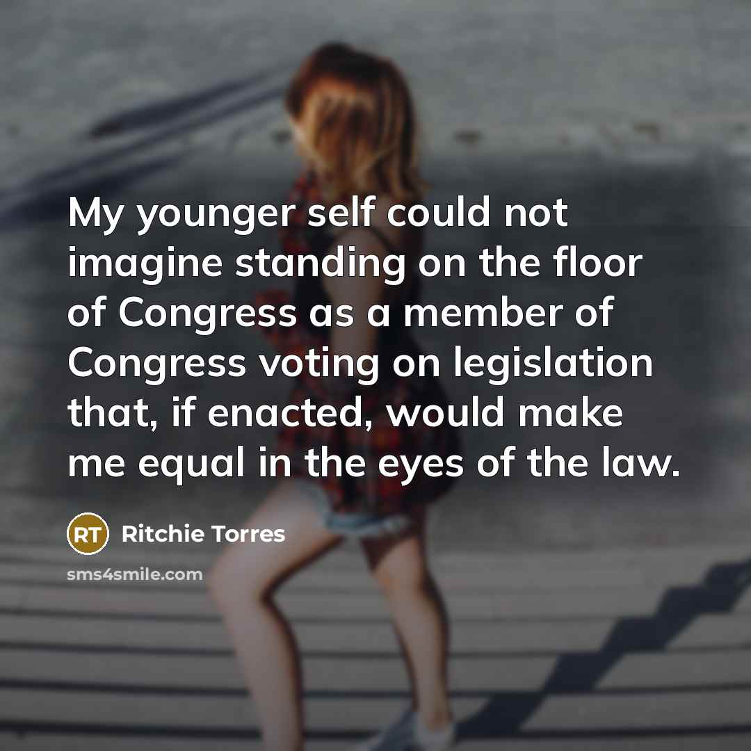 “My younger self could not imagine standing on the floor…” quote by Ritchie Torres