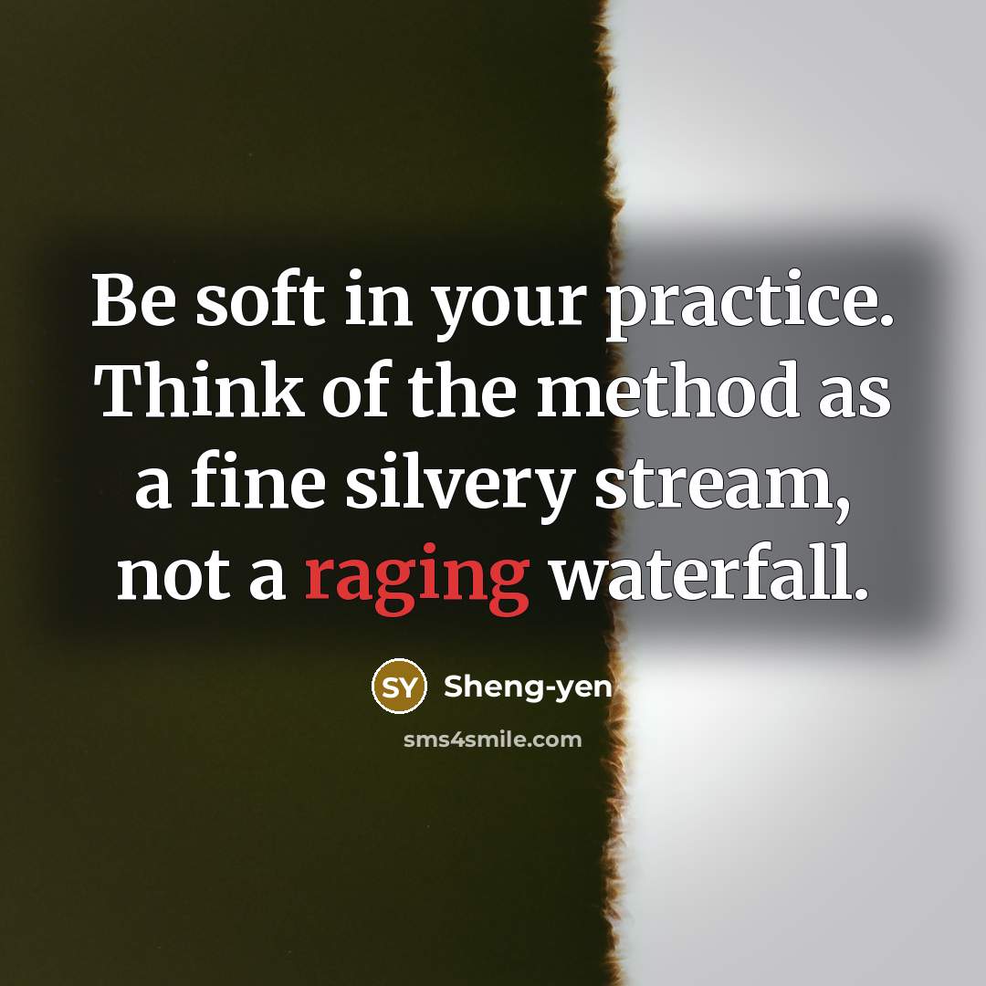 “Be soft in your practice. Think of the method as…” quote by Sheng-yen