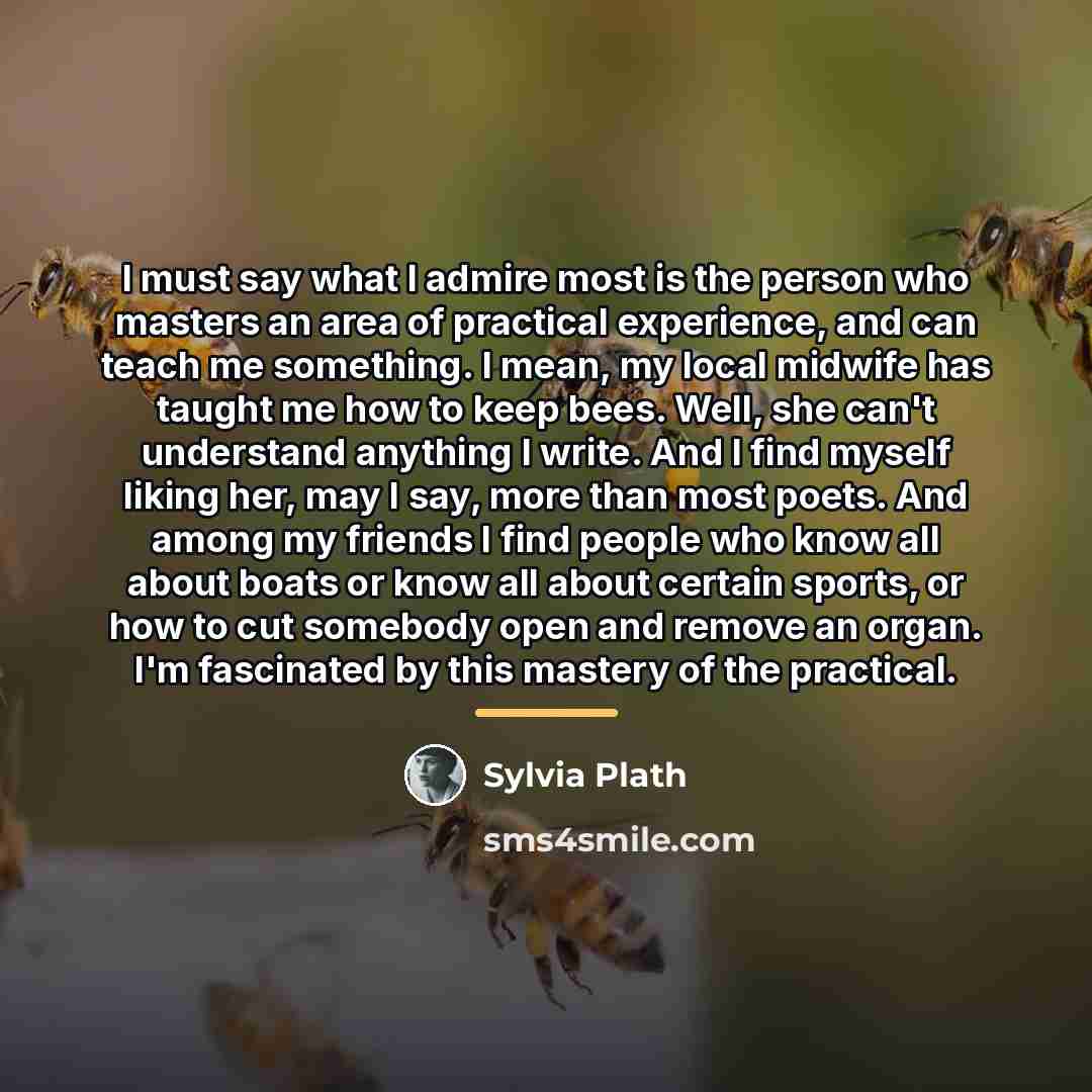 “I must say what I admire most is the person…” quote by Sylvia Plath