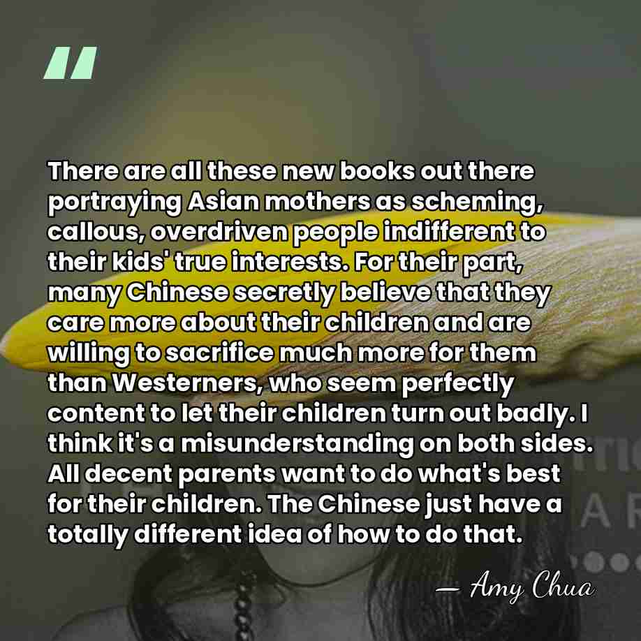 There are all these new books out there portraying Asian mothers as&hellip; - Amy Chua