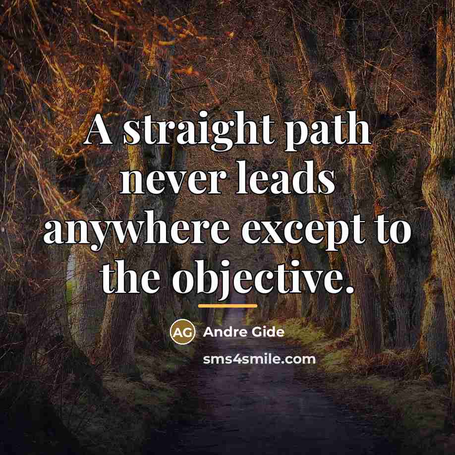“A straight path never leads anywhere except to the objective.…” quote by Andre Gide