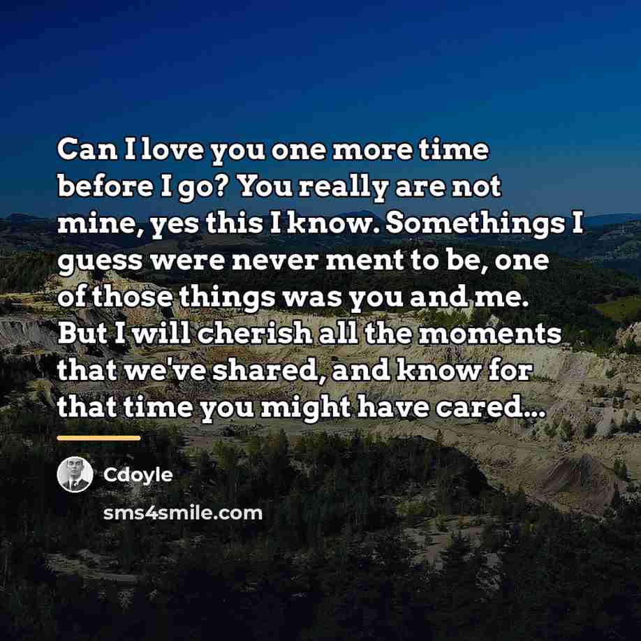 “Can I love you one more time before I go?…” quote by Cdoyle