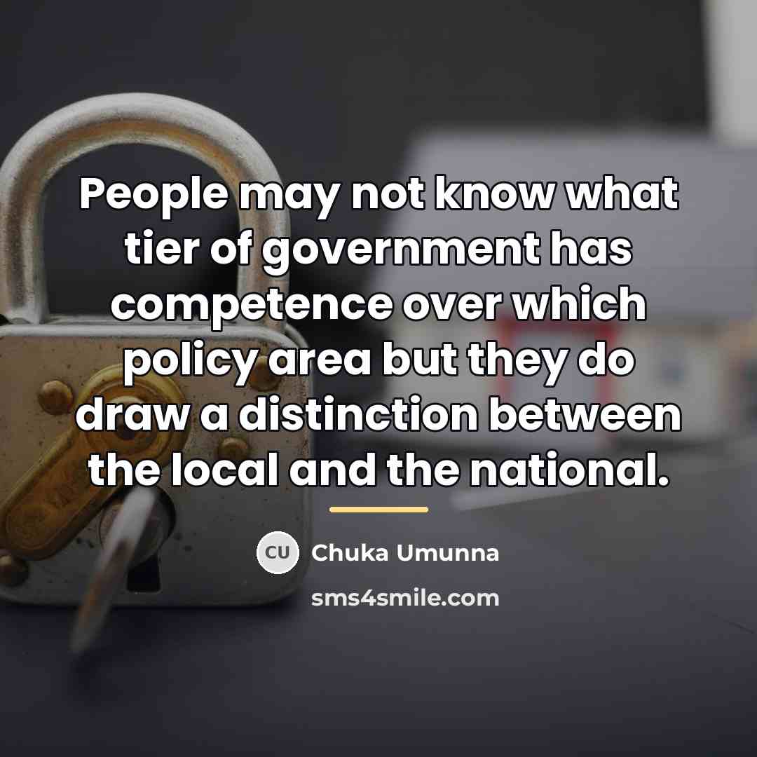 “People may not know what tier of government has competence…” quote by Chuka Umunna