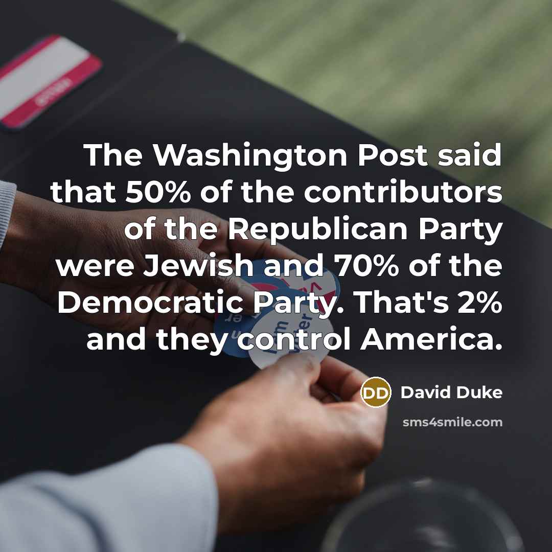 “The Washington Post said that 50% of the contributors of…” quote by David Duke