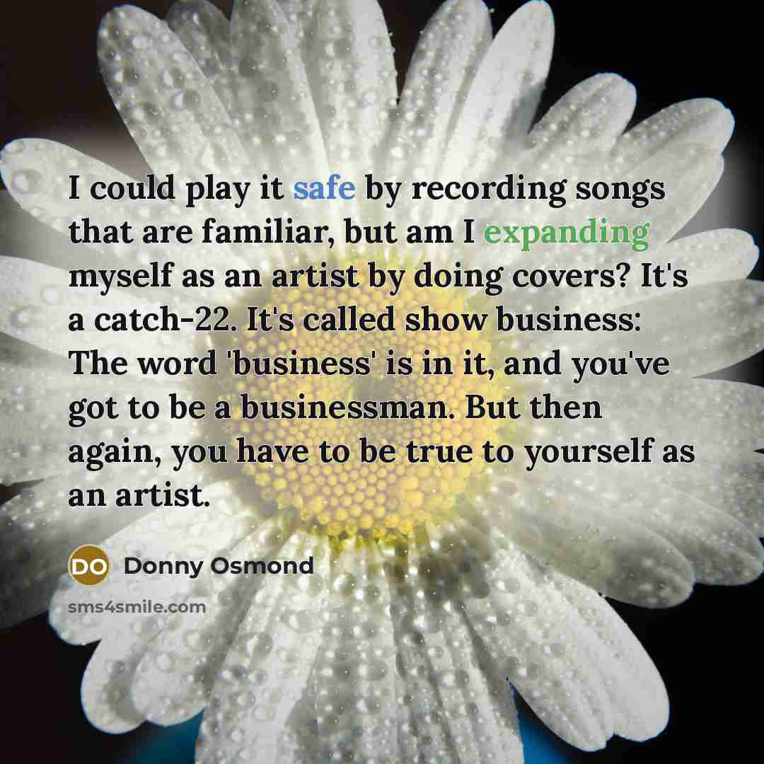 “I could play it safe by recording songs that are…” quote by Donny Osmond