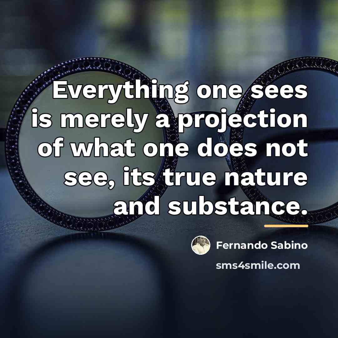 “Everything one sees is merely a projection of what one…” quote by Fernando Sabino