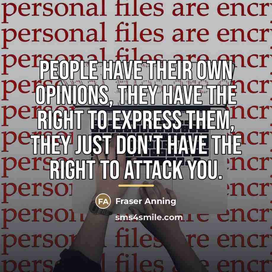 “People have their own opinions, they have the right to…” quote by Fraser Anning