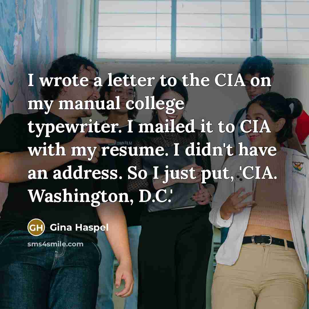 “I wrote a letter to the CIA on my manual…” quote by Gina Haspel