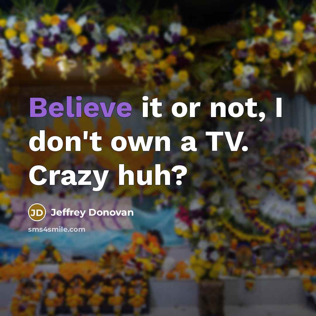 “Believe it or not, I don't own a TV. Crazy…” quote by Jeffrey Donovan