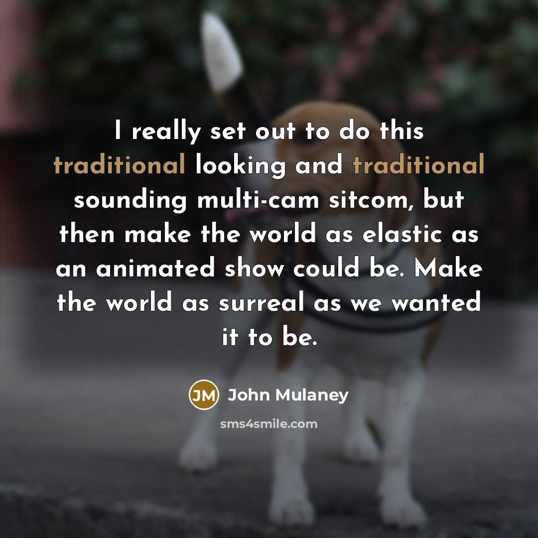 “I really set out to do this traditional looking and…” quote by John Mulaney