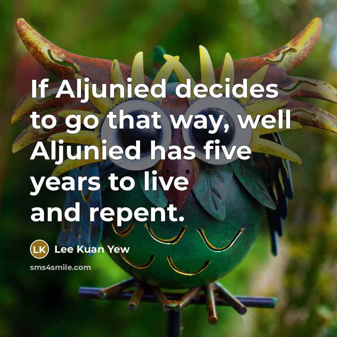 “If Aljunied decides to go that way, well Aljunied has…” quote by Lee Kuan Yew
