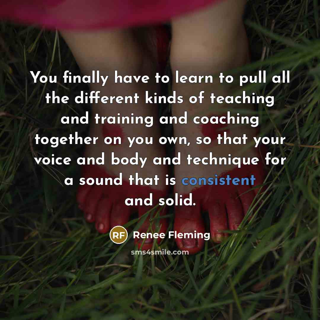 “You finally have to learn to pull all the different…” quote by Renee Fleming