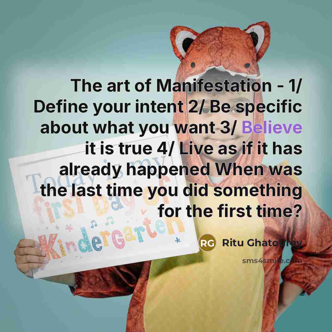 “The art of Manifestation - 1/ Define your intent 2/…” quote by Ritu Ghatourey