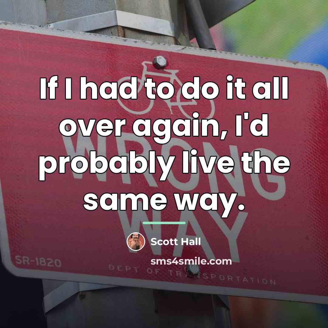 “If I had to do it all over again, I'd…” quote by Scott Hall
