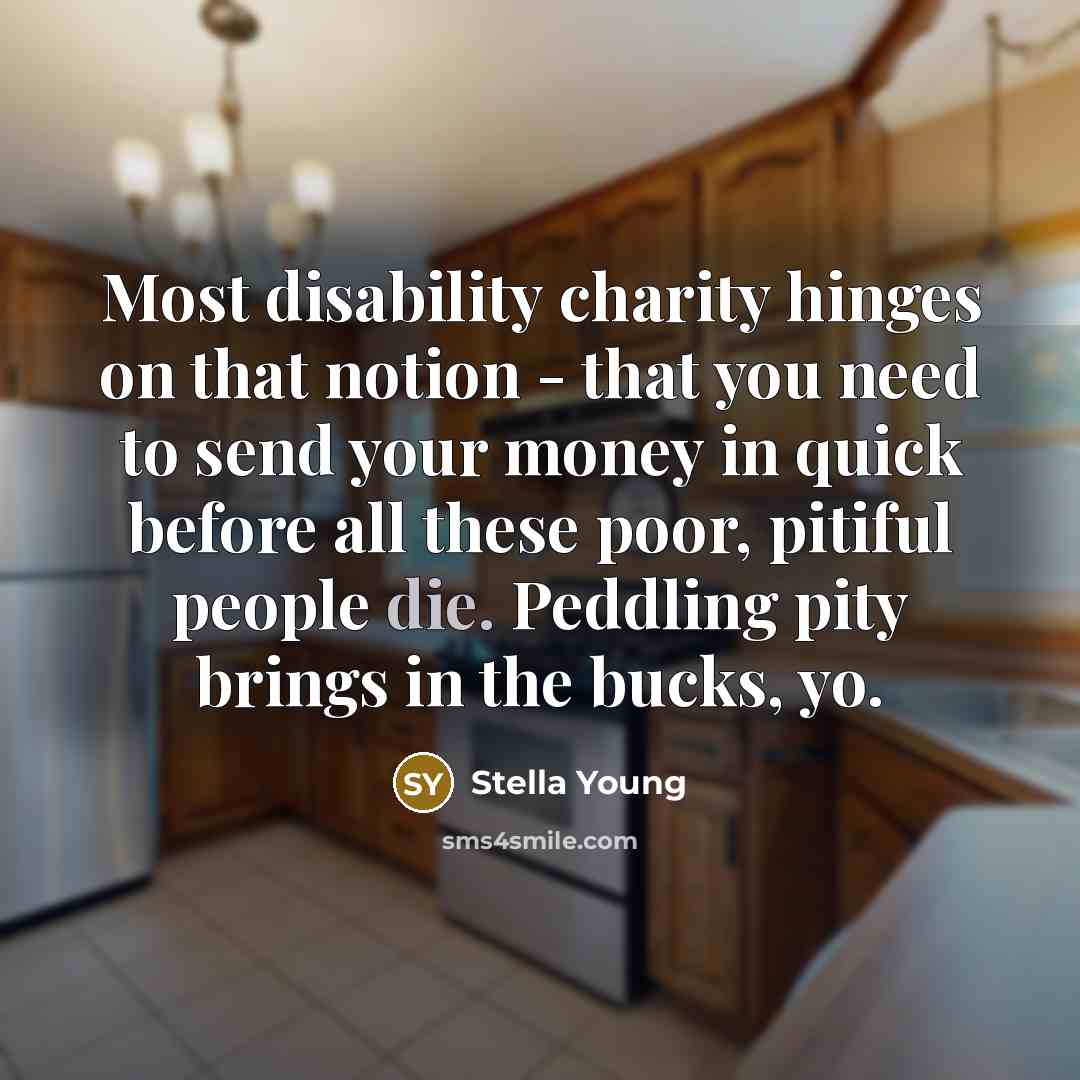 “Most disability charity hinges on that notion - that you…” quote by Stella Young