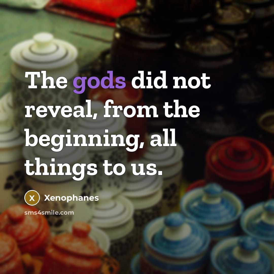 “The gods did not reveal, from the beginning, all things…” quote by Xenophanes