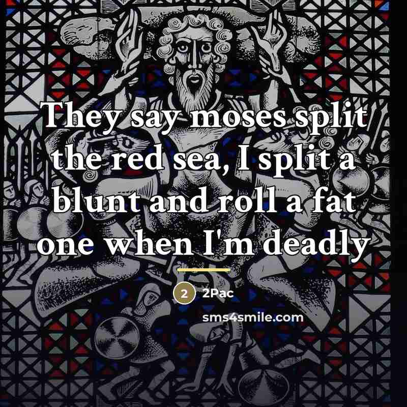 “They say moses split the red sea, I split a…” quote by 2pac