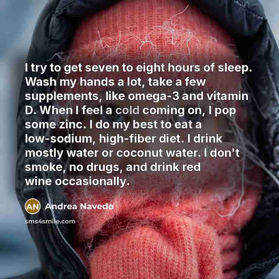 “I try to get seven to eight hours of sleep.…” quote by Andrea Navedo