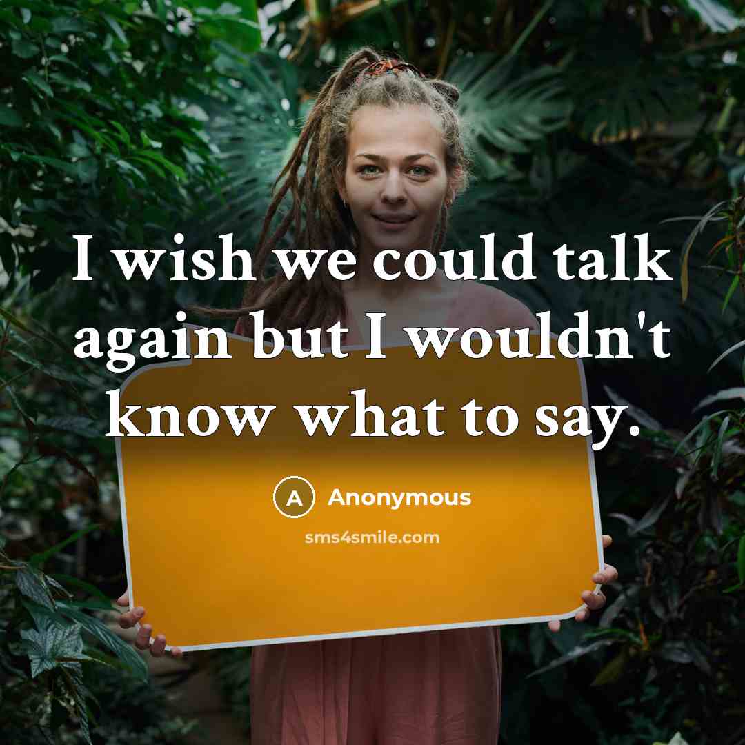 “I wish we could talk again but I wouldn't know what to say.” quote by Anonymous