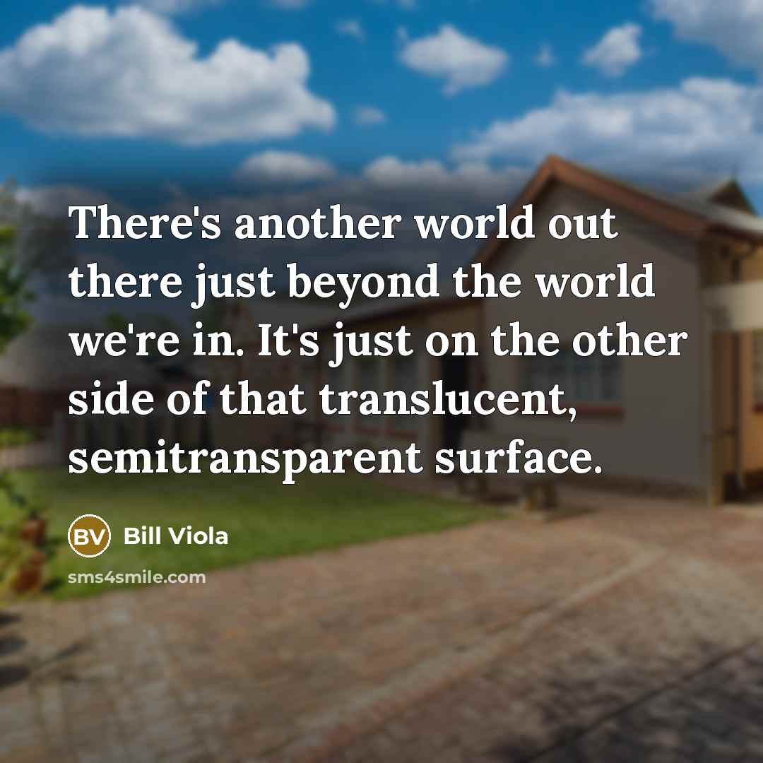 “There's another world out there just beyond the world we're…” quote by Bill Viola