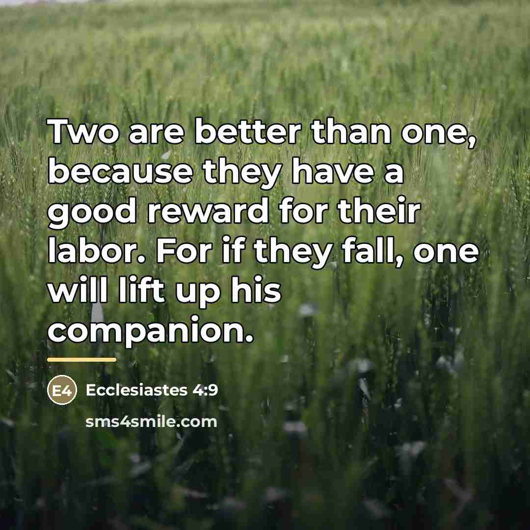 “Two are better than one, because they have a good…” quote by Ecclesiastes 4:9