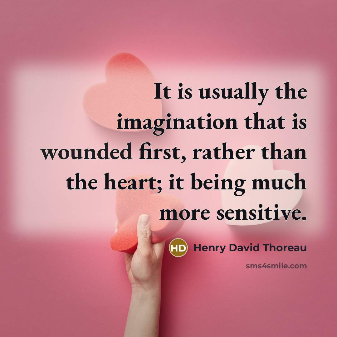“It is usually the imagination that is wounded first, rather…” quote by Henry David Thoreau