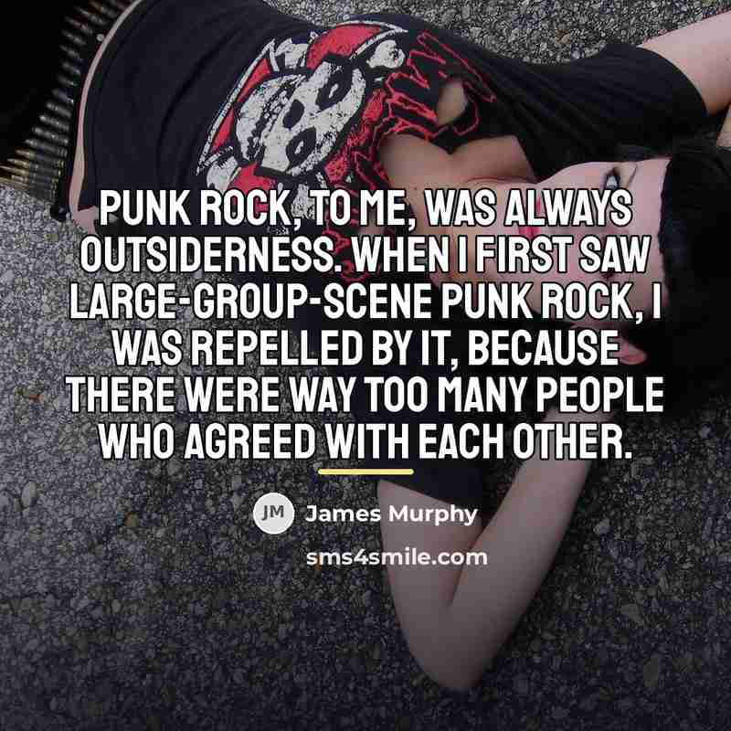 “Punk rock, to me, was always outsiderness. When I first…” quote by James Murphy