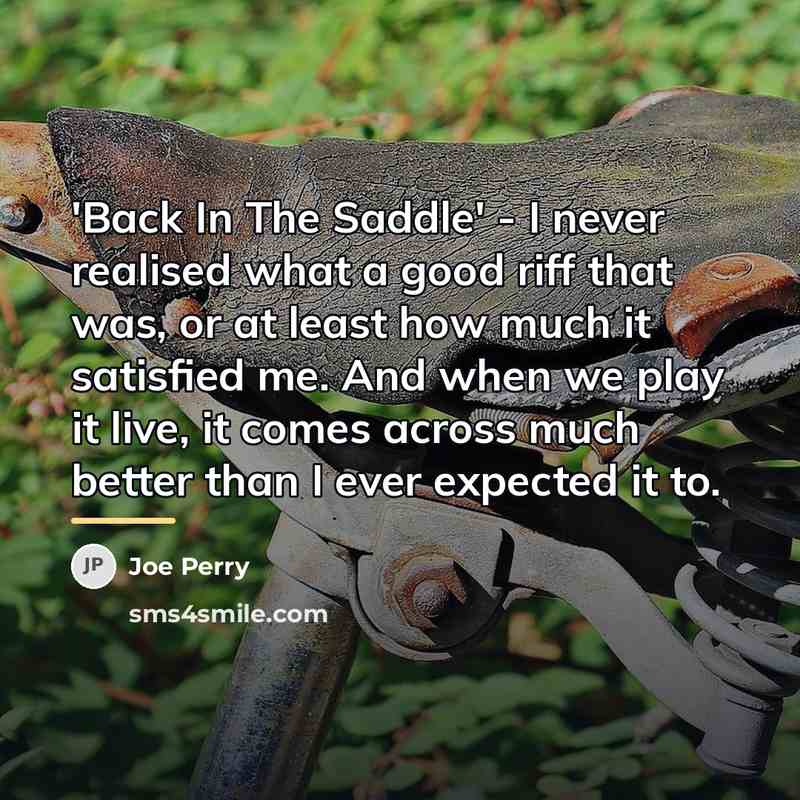 “'Back In The Saddle' - I never realised what a…” quote by Joe Perry