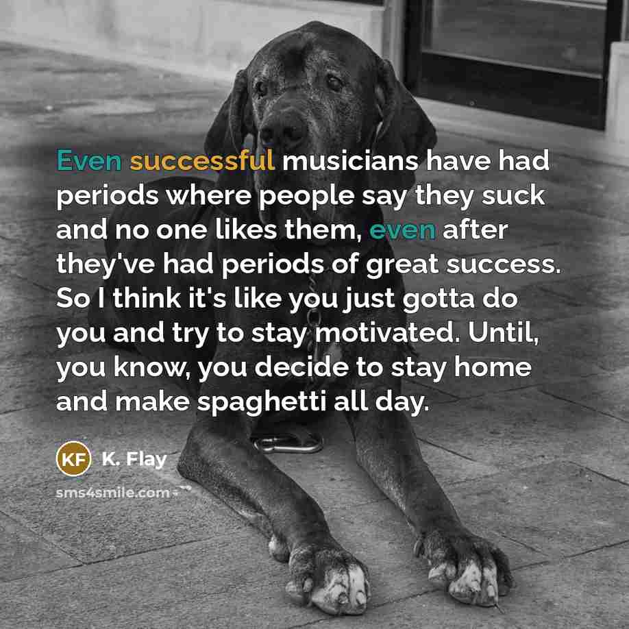 “Even successful musicians have had periods where people say they…” quote by K. Flay