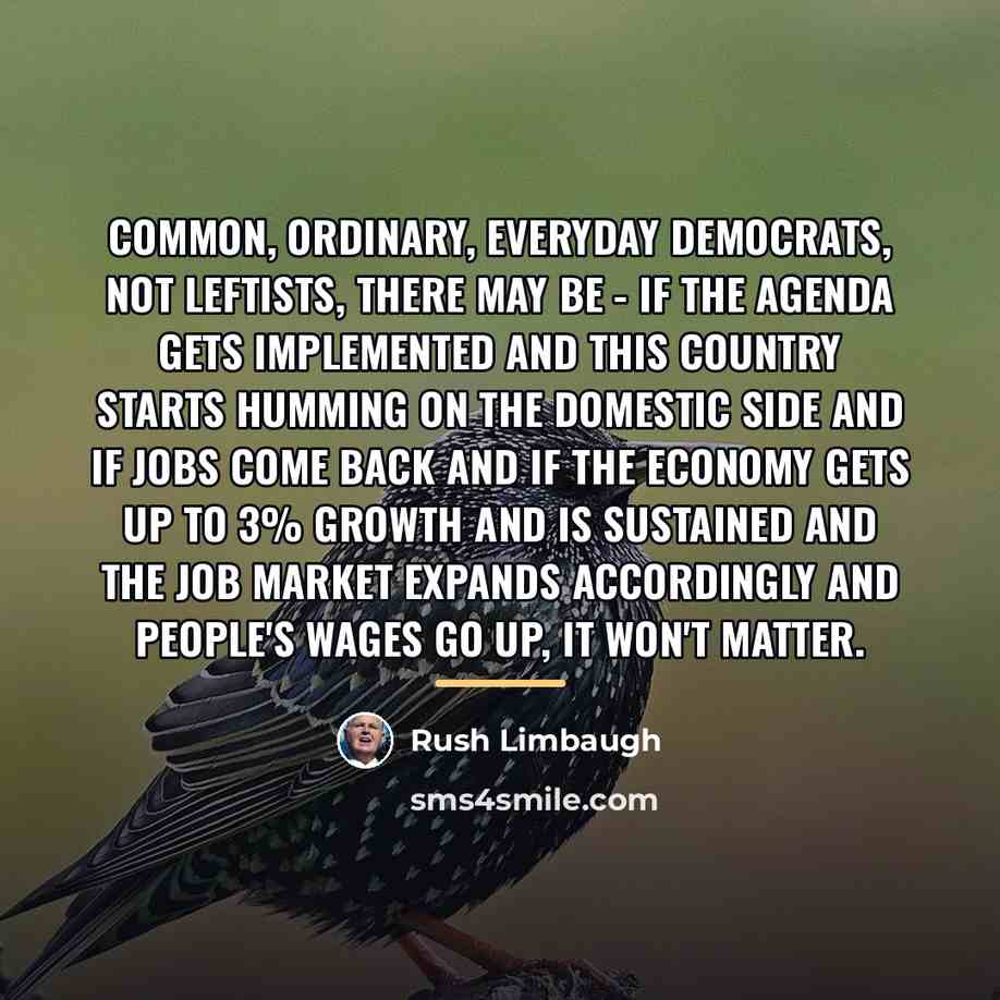 “Common, ordinary, everyday Democrats, not leftists, there may be -…” quote by Rush Limbaugh