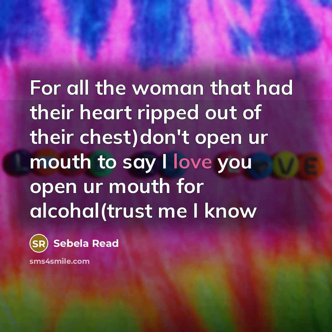 “For all the woman that had their heart ripped out…” quote by Sebela Read
