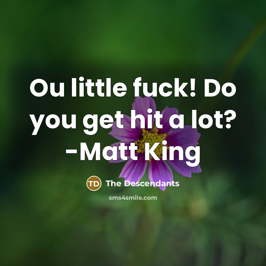 “Ou little fuck! Do you get hit a lot? -Matt King” quote by The Descendants