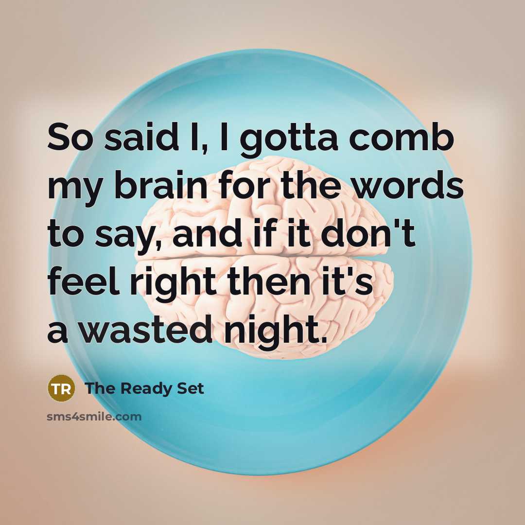 “So said I, I gotta comb my brain for the…” quote by The Ready Set