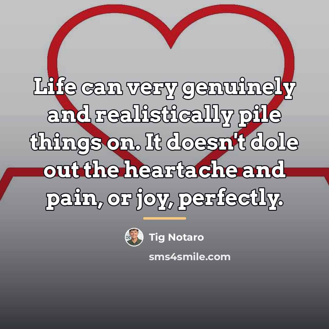 “Life can very genuinely and realistically pile things on. It…” quote by Tig Notaro
