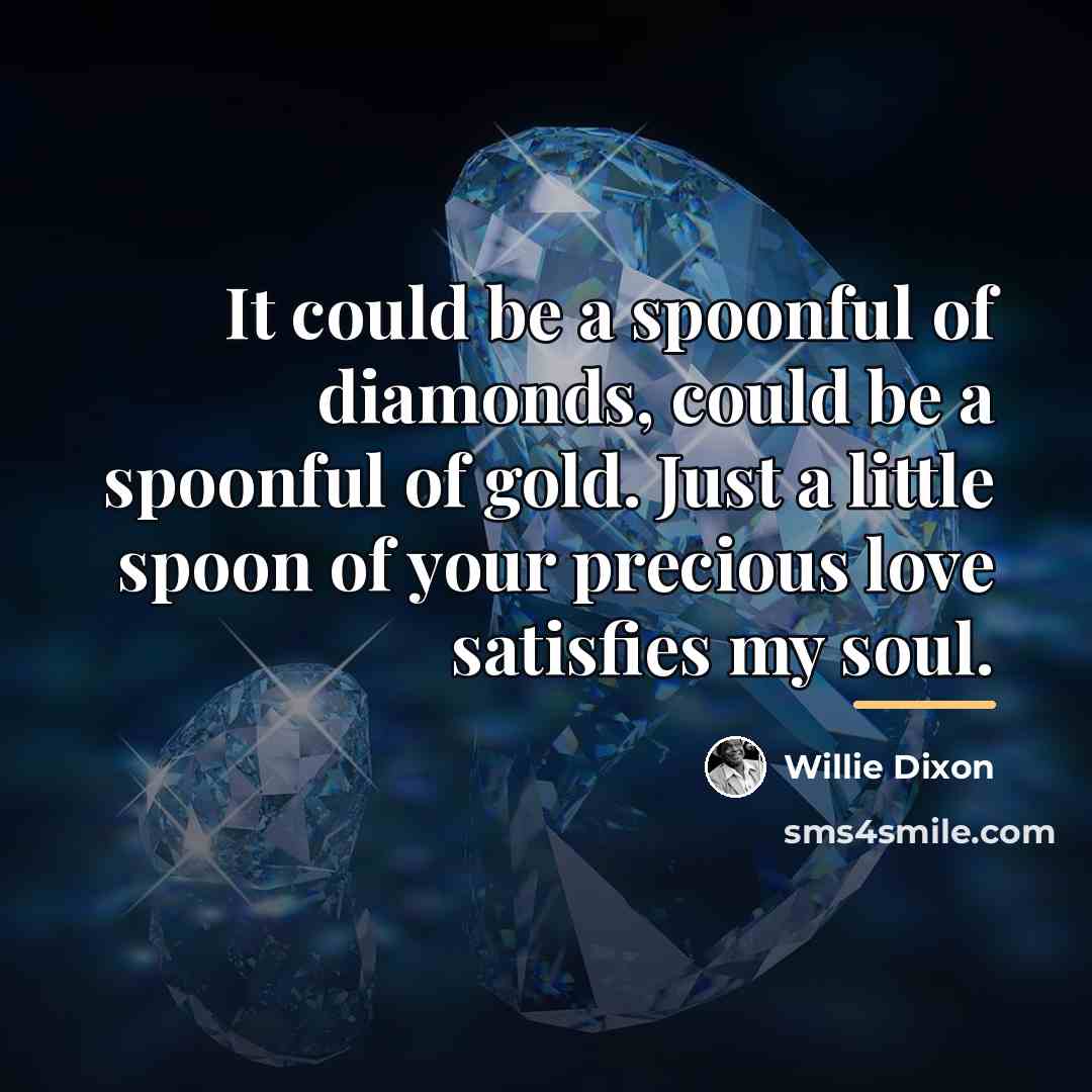 “It could be a spoonful of diamonds, could be a…” quote by Willie Dixon