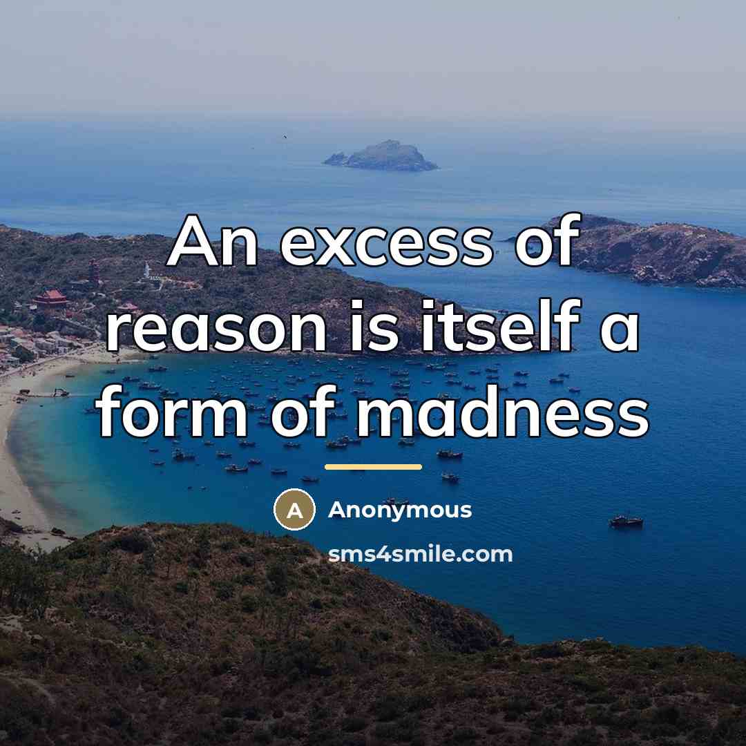 “An excess of reason is itself a form of madness…” quote by Anonymous