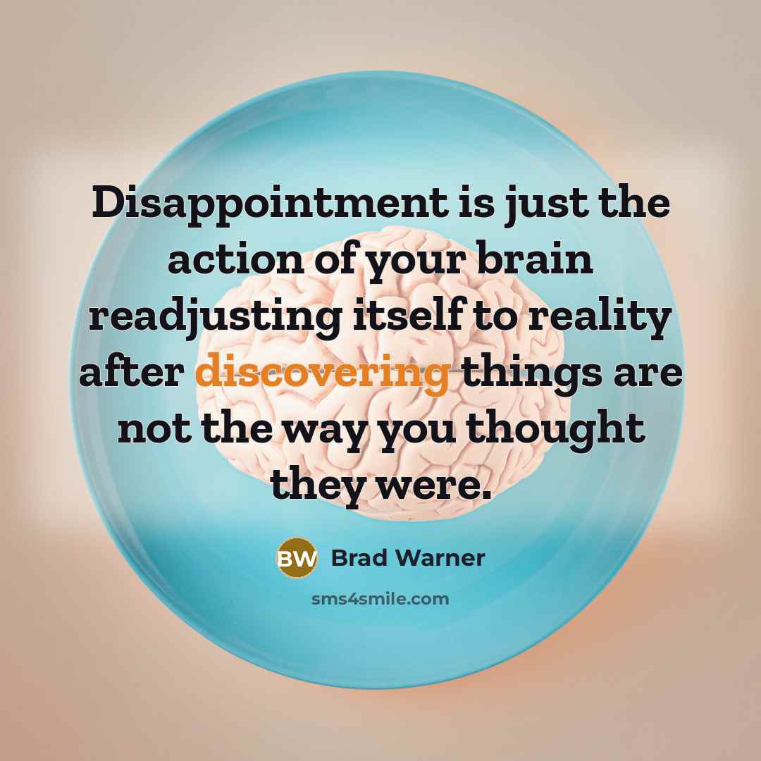 “Disappointment is just the action of your brain readjusting itself…” quote by Brad Warner