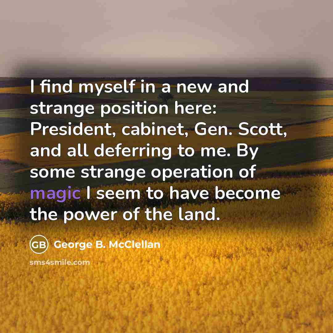 “I find myself in a new and strange position here:…” quote by George B. McClellan