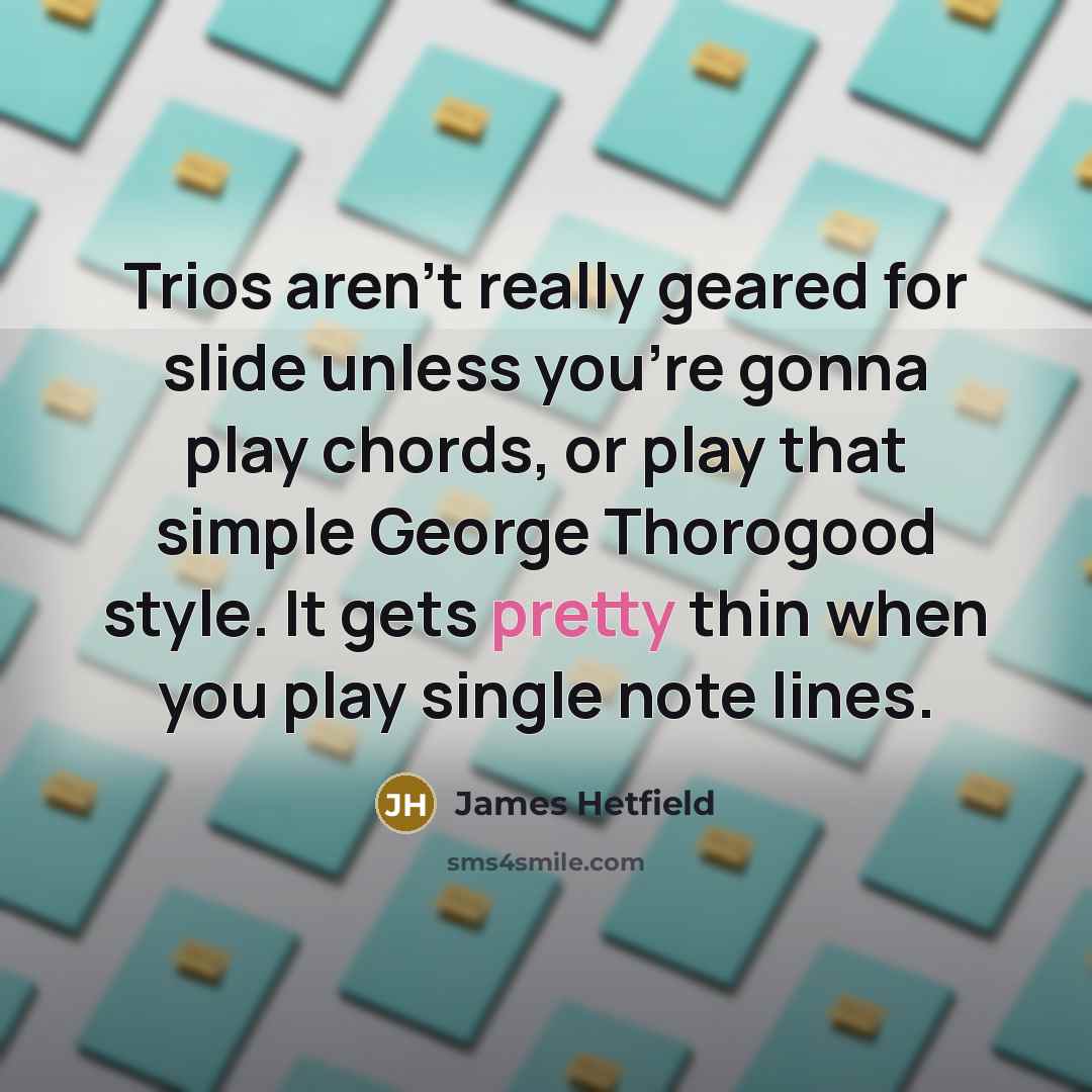 “Trios aren't really geared for slide unless you're gonna play…” quote by James Hetfield